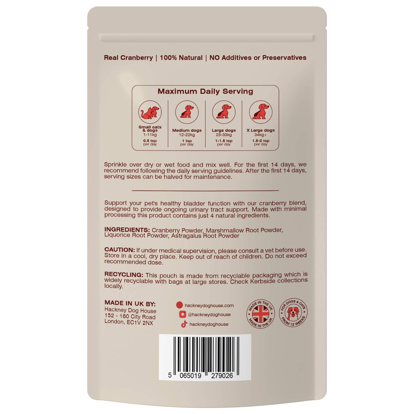 Hackney Dog House Urinary Cranberry