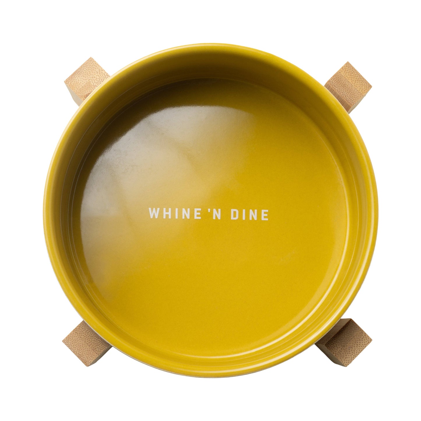 Ceramic Dog Bowl With Bamboo Stand - Whine 'N' Dine