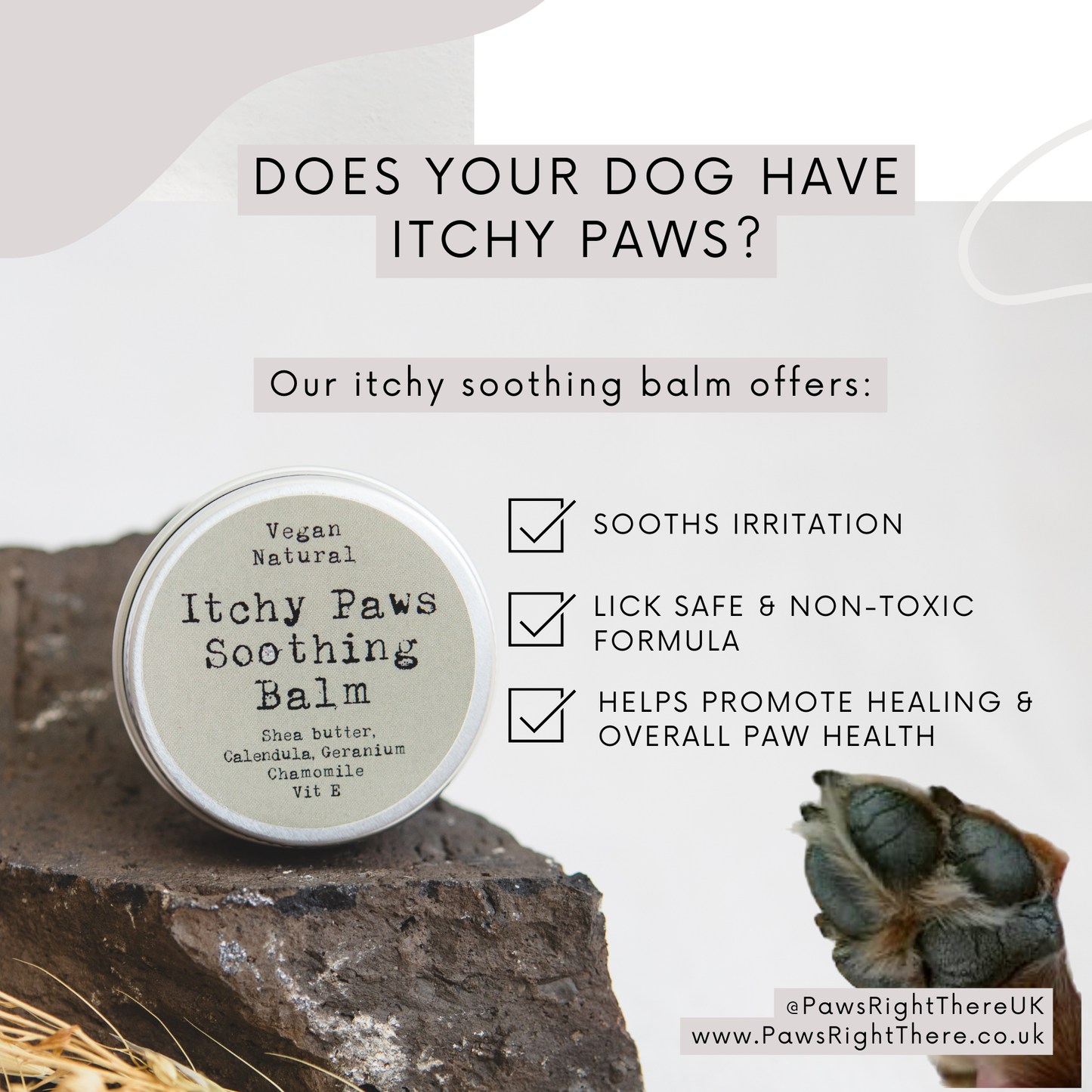 Itchy Paws Dog Balm – Vegan