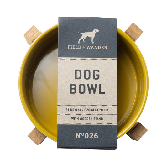 Ceramic Dog Bowl With Bamboo Stand - Whine 'N' Dine